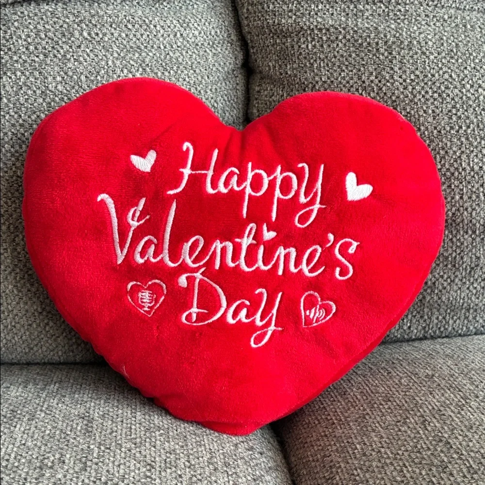 Red Heart Valentine's Day Pillow with back opening to insert a message
